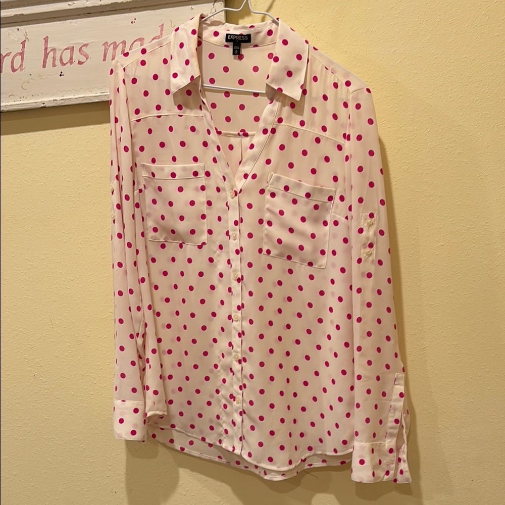 Pink Polka Dot Blouse